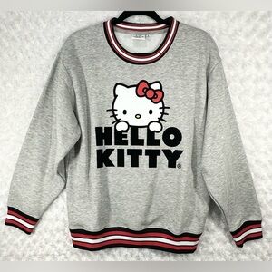 Hello Kitty Women’s Grey Long Sleeve Crew Neck Sweatshirt